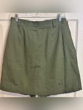 Vintage 90s Pivot Rules Golf Skort Women's Size 12 Solid Green Embroidered Retro
